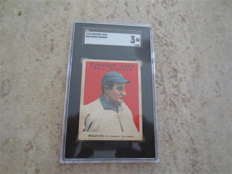 1915 Cracker Jack Honus Wagner SGC 3 vg baseball card #68  Affordable!
