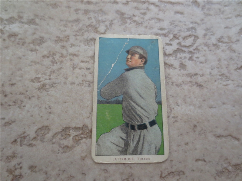 1909-11 T206 Lattimore Toledo CYCLE back baseball card