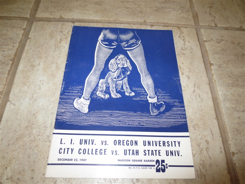 1947 college basketball doubleheader unscored program LIU vs. Oregon and CCNY vs. Utah State