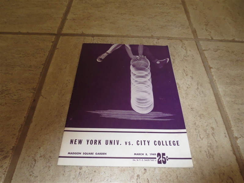 1949 NYU vs. CCNY unscored basketball program