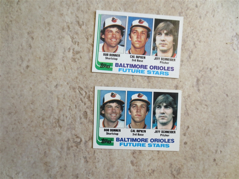 (2) 1982 Topps Cal Ripken rookie baseball cards in very nice condition