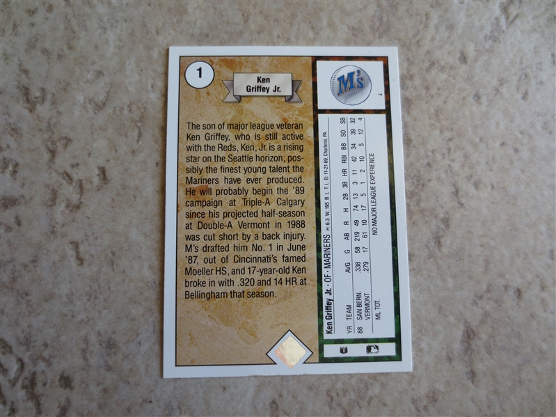 1989 Upper Deck Ken Griffey Jr. rookie baseball card in beautiful condition!  Send to PSA?