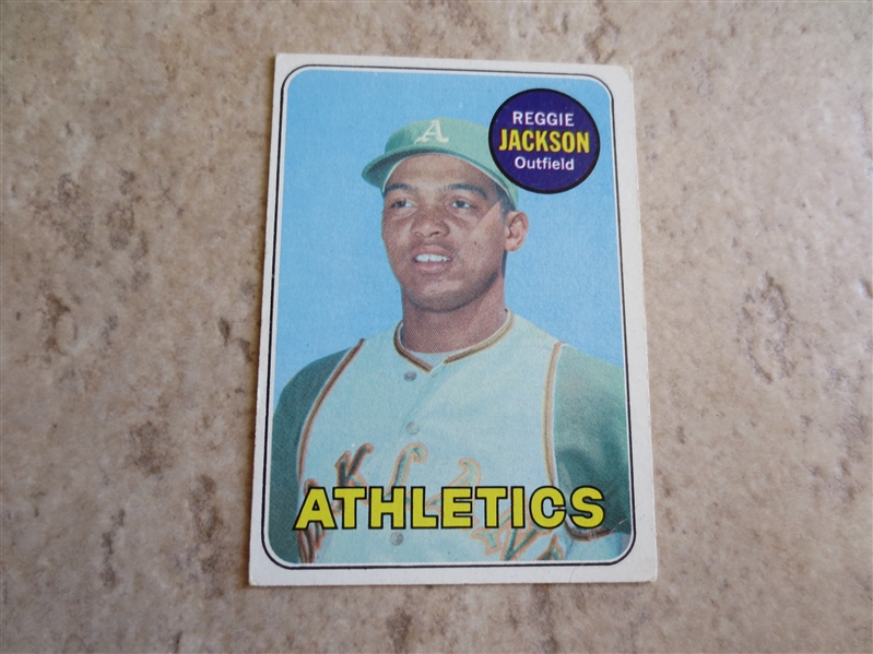 1969 Topps Reggie Jackson rookie baseball card in affordable condition!