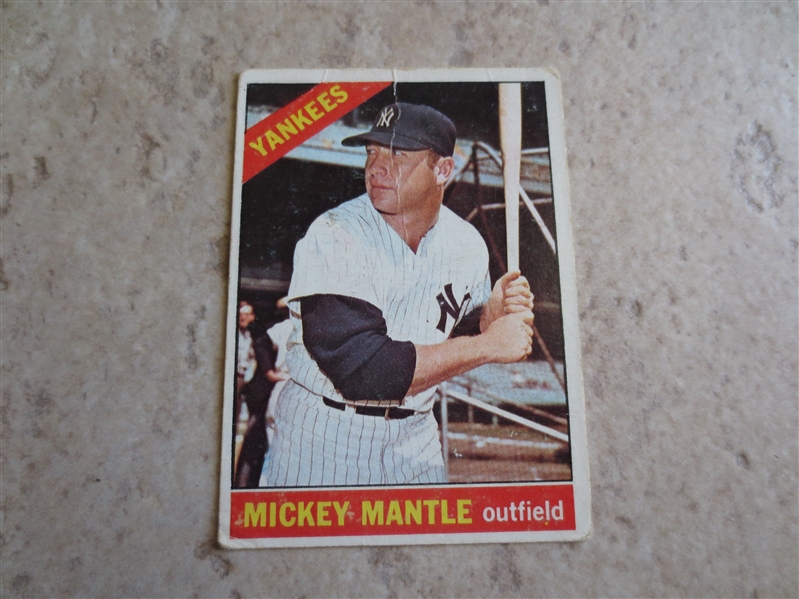 1966 Topps Mickey Mantle baseball card #50 in affordable condition!