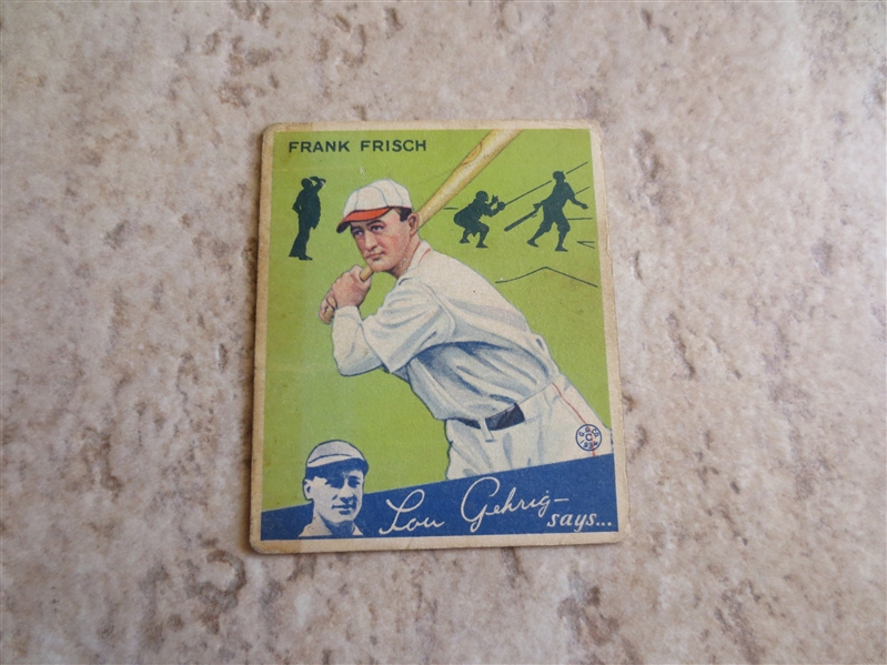 1934 Goudey Frank Frisch baseball card #13 in affordable condition!  Hall of Famer