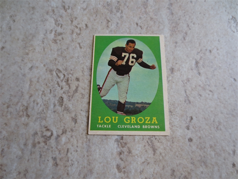 1958 Topps Lou Groza football card #52 in affordable condition