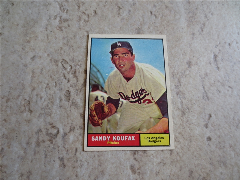 1961 Topps Sandy Koufax baseball card #344 in very nice condition!