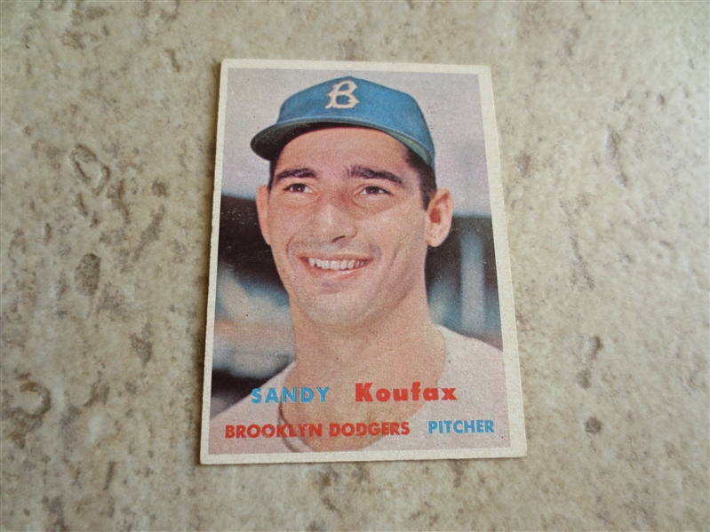 1957 Topps Sandy Koufax baseball card #302 in very nice condition