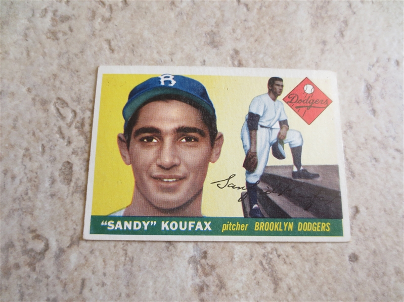 1955 Topps Sandy Koufax rookie baseball card #123  A beauty!