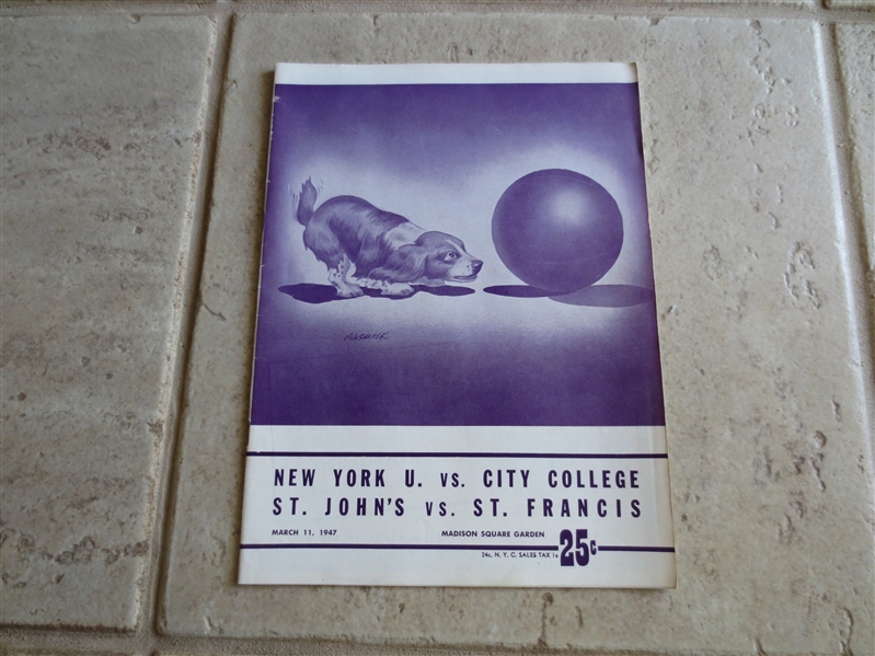 1947 NYU vs. CCNY & St. John's vs. St. Francis scored college basketball program  Dolph Schayes
