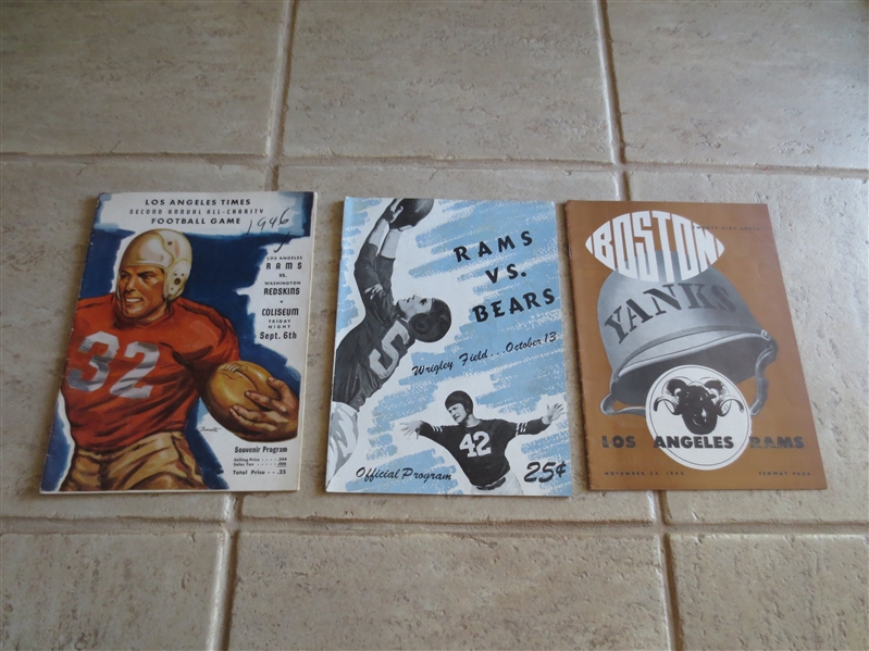 (3) 1946 Los Angeles Rams football programs in at least excellent condition