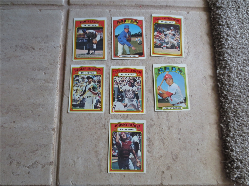 (7) 1972 Topps baseball cards of Hall of Famers