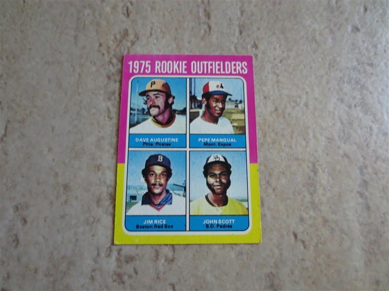 1975 Topps Jim Rice rookie baseball card #616 in affordable condition