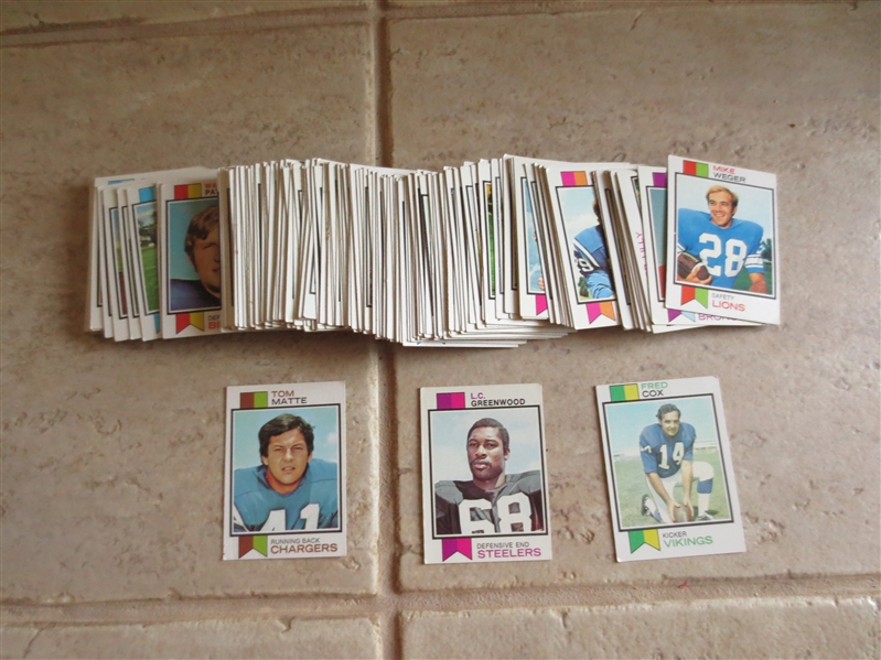 (300) 1973 Topps football cards with L.C. Greenwood and Bob Hayes