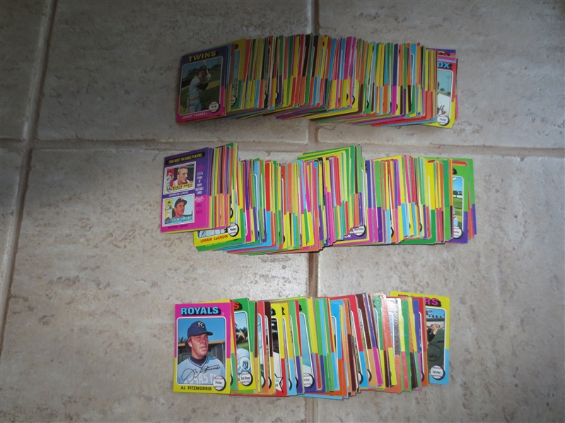 (600) 1975 Topps Baseball cards in overall vg-ex condition