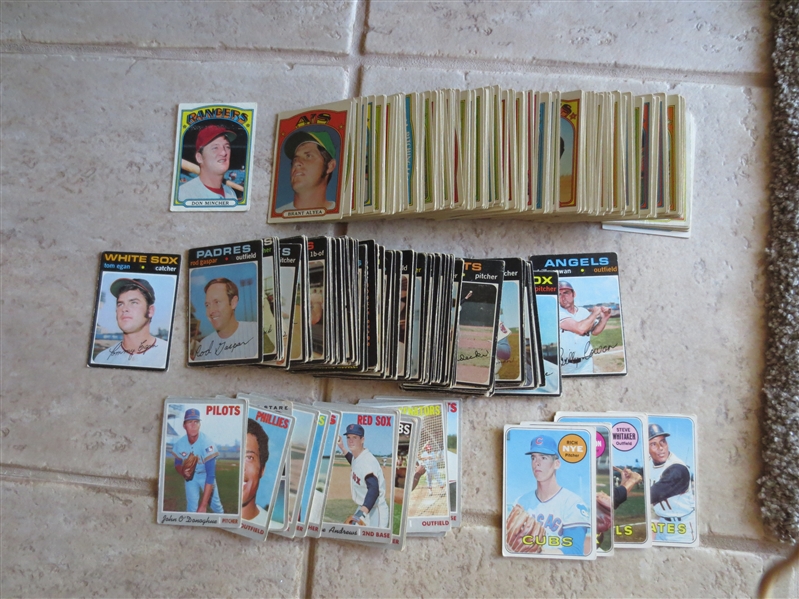 (350) 1969-72 Topps baseball cards with some 1971 high numbers