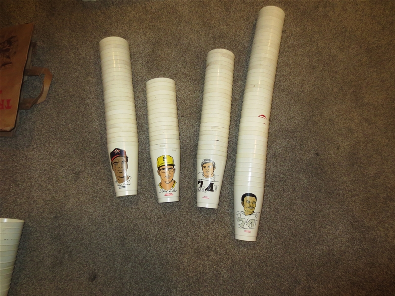 (170) 1970's Baseball, Football, and Basketball 7-11 Slurpee Cups with few duplicates