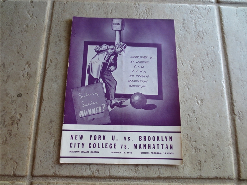 1946 NYU vs. Brooklyn & CCNY vs. Manhattan scored basketball program Dolph Schayes