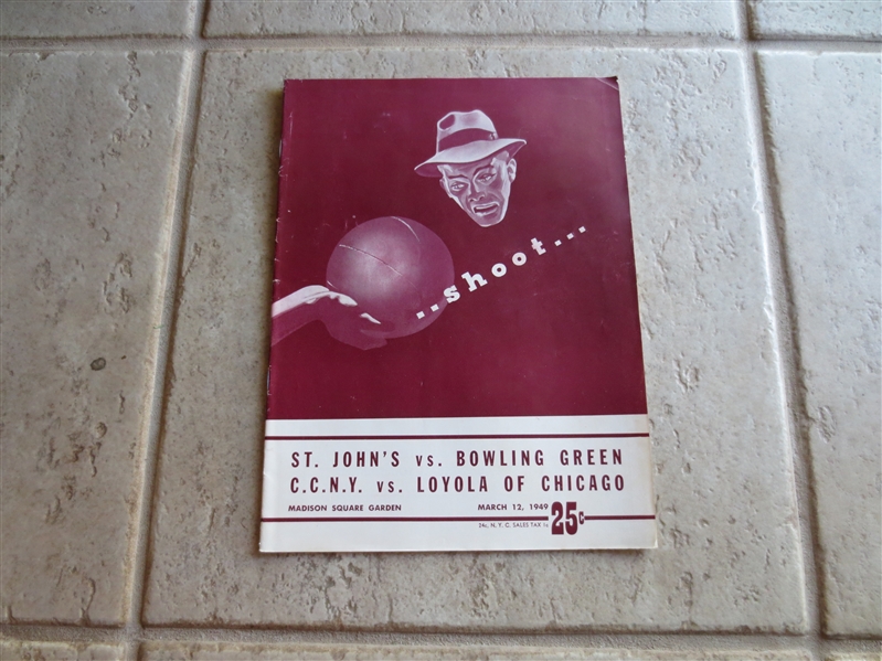 1949 St. John's vs. Bowling Green and CCNY vs. Loyola of Chicago scored doubleheader basketball program