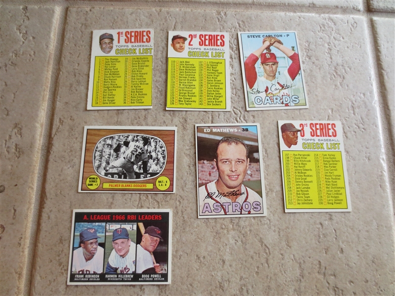 (7) 1967 Topps baseball cards of Hall of Famers in collectible condition