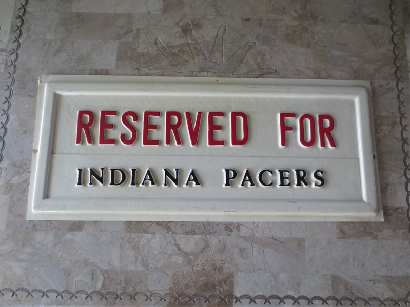 1970's ABA Indiana Pacers Basketball Plastic Sign  8 x 19 