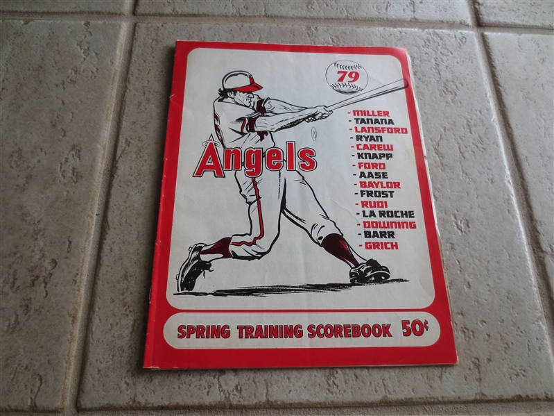 1979 Los Angeles Dodgers vs. California Angels Spring Training Freeway Series program scored