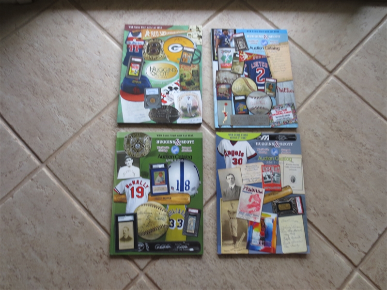 (4) different Huggins and Scott Sports Auction catalogs all from 2015