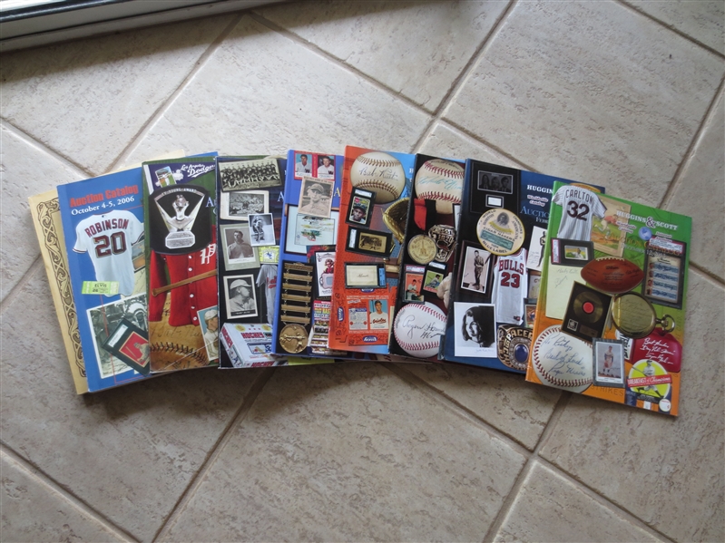 (9) different Huggins & Scott Sports Auction catalogs from 2005 to 2013