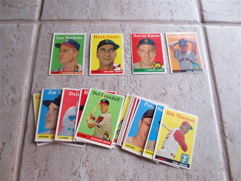 (23) different 1958 Topps baseball cards 