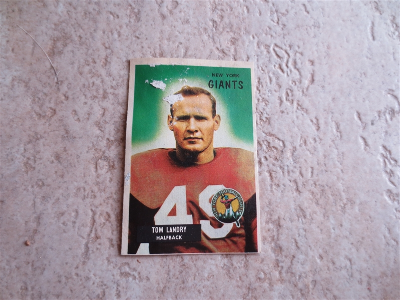 1955 Bowman Tom Landry football card #152 in affordable condition