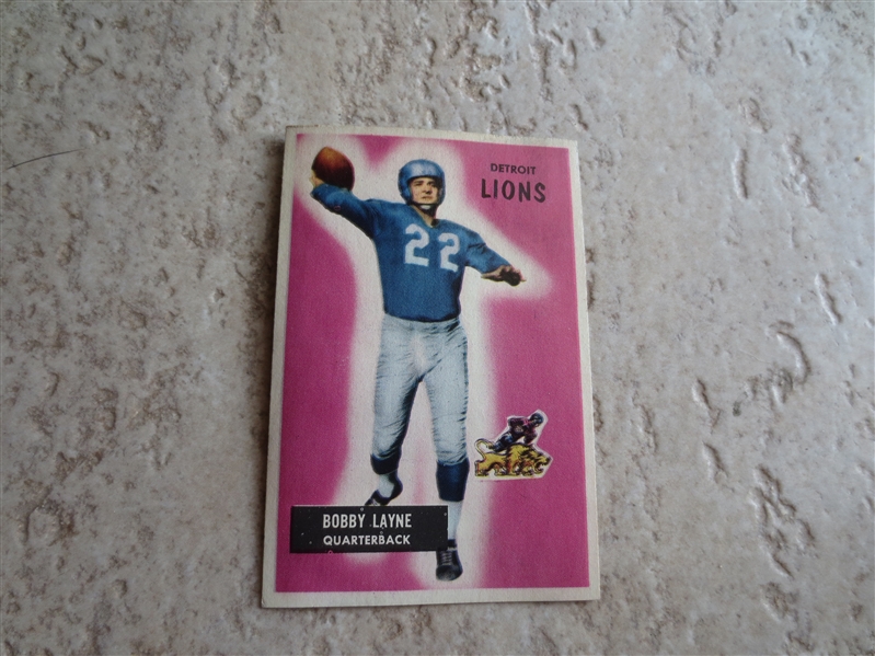 1955 Bowman Bobby Layne football card #71 in affordable condition