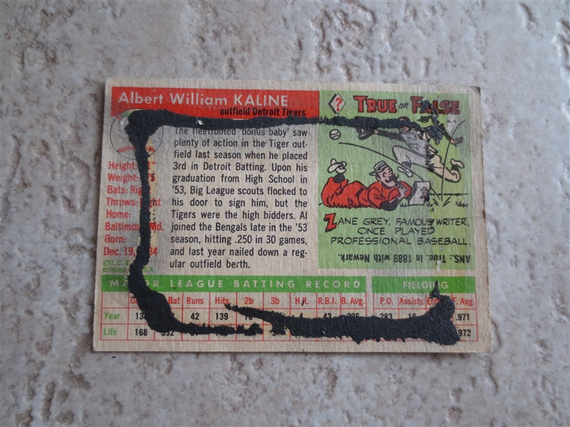 1955 Topps Al Kaline baseball card #4 in affordable condition
