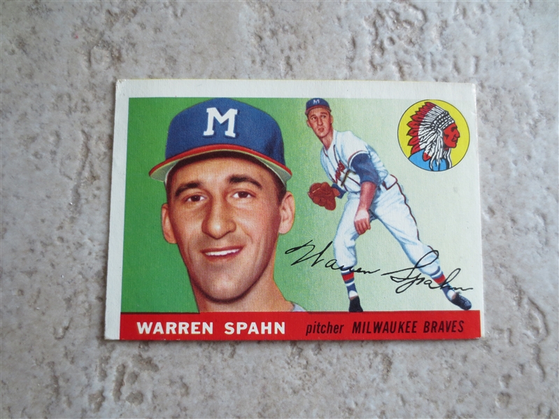 1955 Topps Warren Spahn baseball card #31 in affordable condition