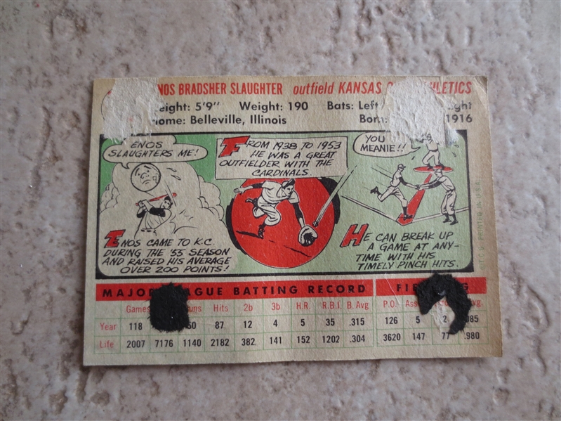 (3) 1956 Topps Robin Roberts, Richie Ashburn, and Enos Slaughter baseball cards in affordable condition