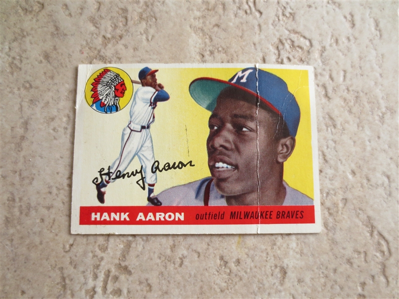 1955 Topps Hank Aaron baseball card #47 in affordable condition
