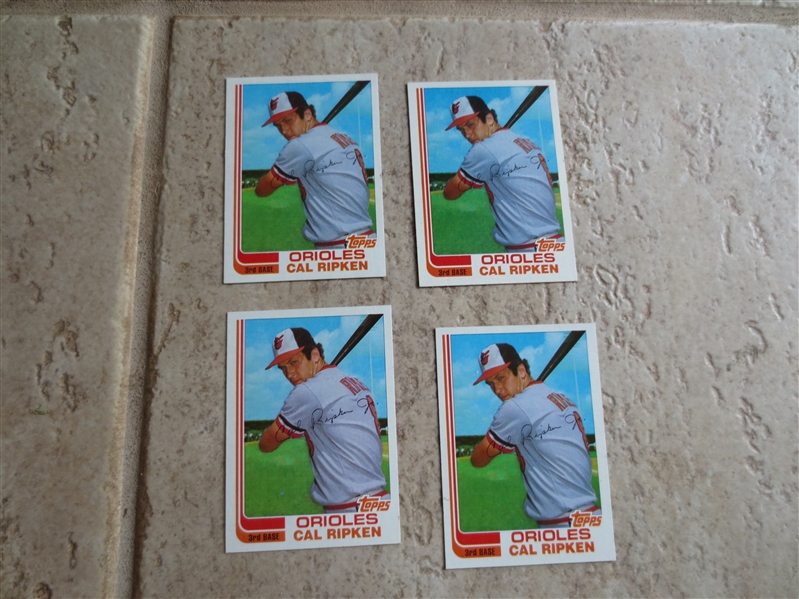 (4) 1982 Topps Traded Cal Ripken rookie baseball cards in beautiful condition         1