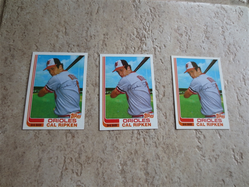 (3) 1982 Topps Traded Cal Ripken rookie baseball cards in great condition        3