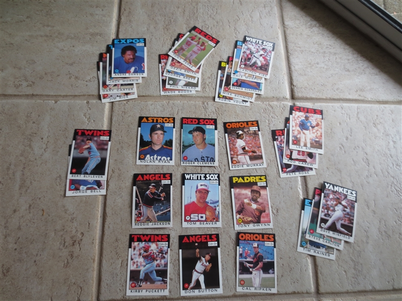 (31) different 1986 O-Pee-Chee baseball Hall of Famer cards
