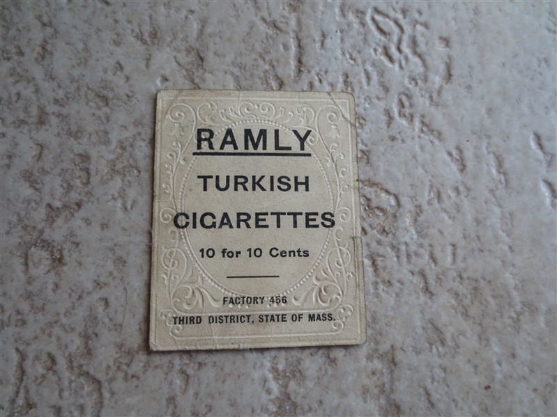 1909 T204 Roy Hartzell Ramly Cigarette baseball card