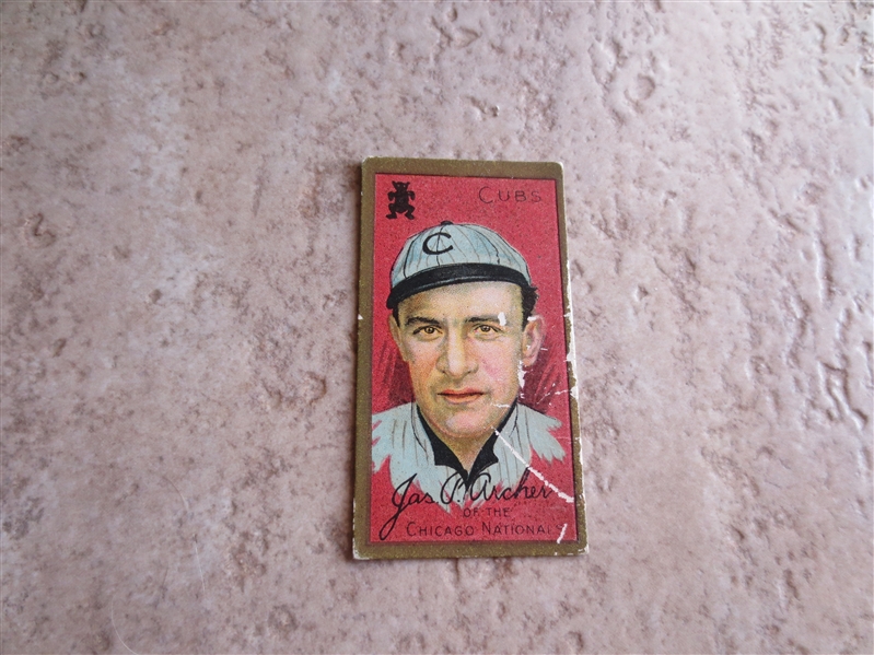 1911 T205 James P. Archer Cubs baseball card with Piedmont 400 designs Factory 25 back