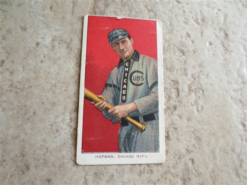 1909-11 T206 Solly Hofman Chicago baseball card with Sweet Caporal 350 subjects Factory #30 back