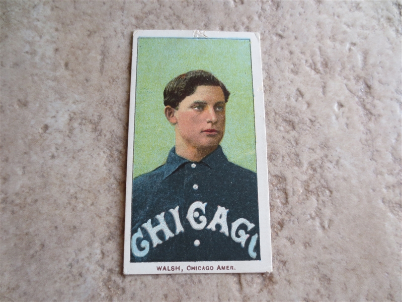 1909-11 T206 Ed Walsh baseball card with Piedmont 350 subjects Factory 25 back in nice condition