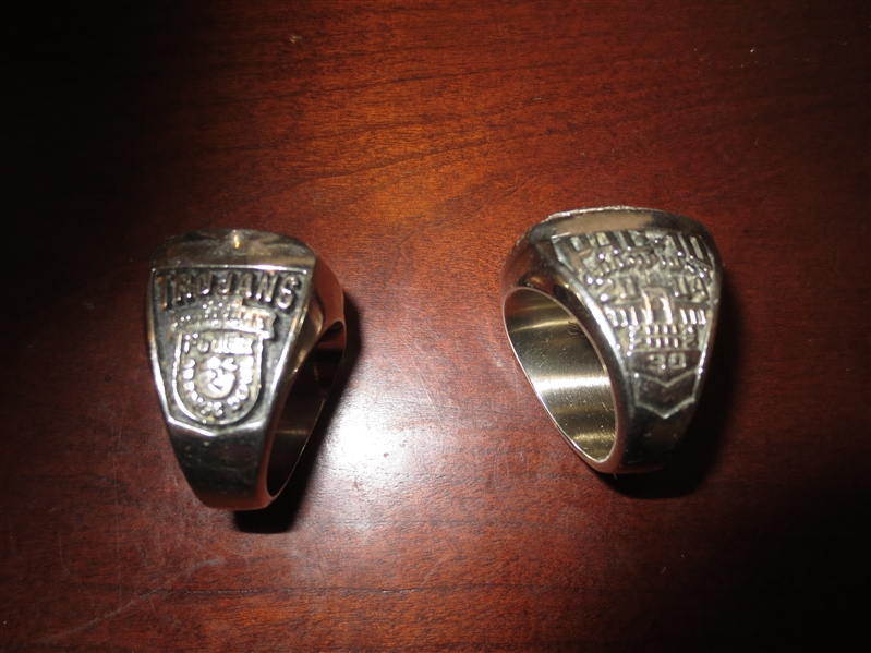 (2) 2004 USC Championship Football Player Gold Rings  10K Gold  WOW!