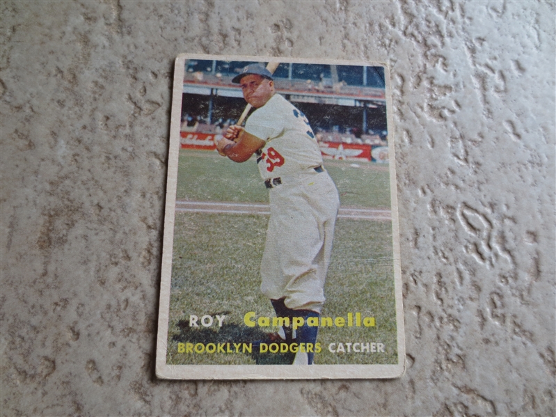 1957 Topps Roy Campanella baseball card #210 in affordable condition 