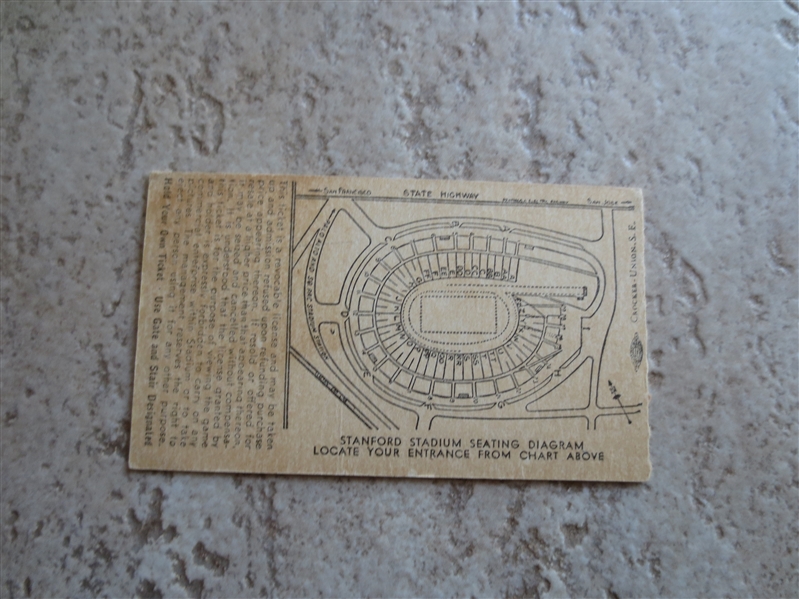 1941 UCLA at Stanford football ticket in very nice condition