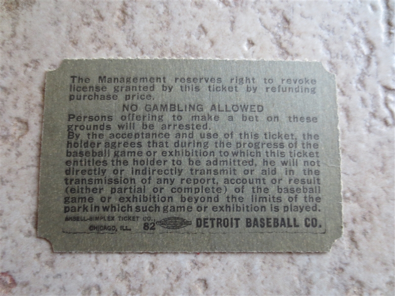 Circa 1940 (?) Briggs Stadium Detroit Tigers ticket D     Walter D. Briggs President