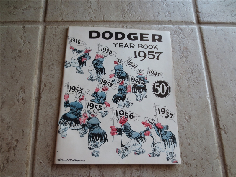 1957 Brooklyn Dodgers baseball yearbook in beautiful condition Jackie Robinson, Sandy Koufax, Don Drysdale