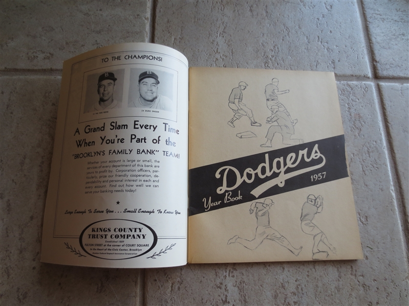 1957 Brooklyn Dodgers baseball yearbook in beautiful condition Jackie Robinson, Sandy Koufax, Don Drysdale