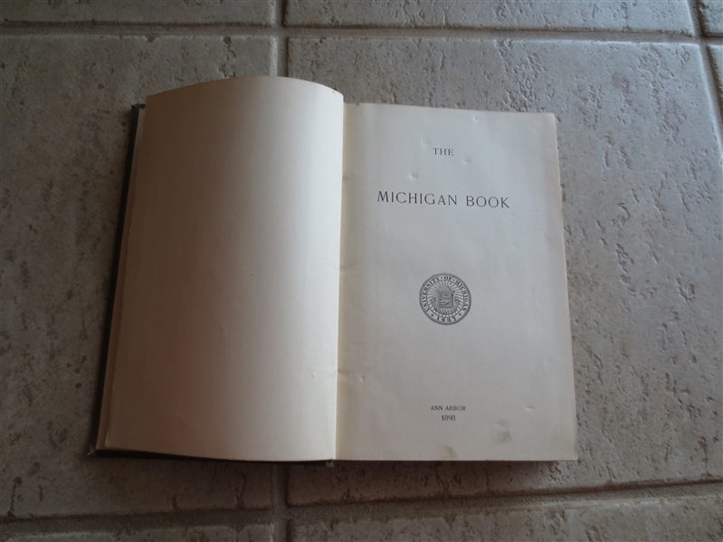 1898 The Michigan Book by Edwin H. Humphrey History of Michigan Football 1866-1893