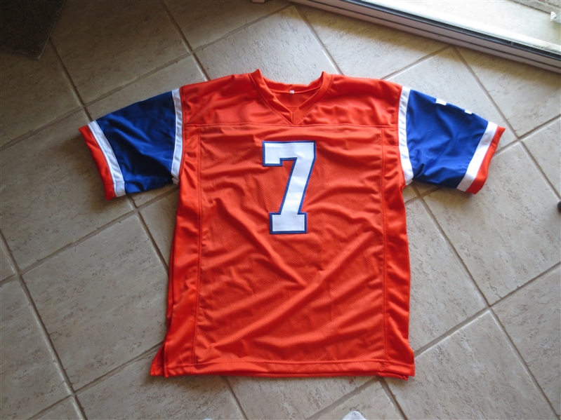 Autographed John Elway 7 Denver Broncos football jersey with hologram